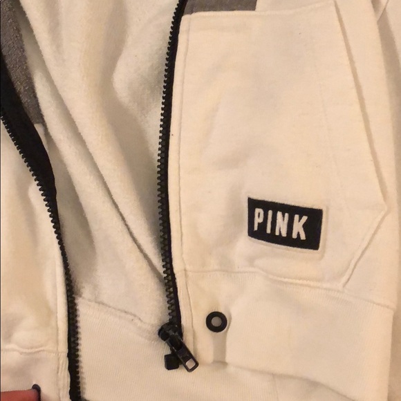 PINK crop top zip up hoodie - Picture 3 of 4
